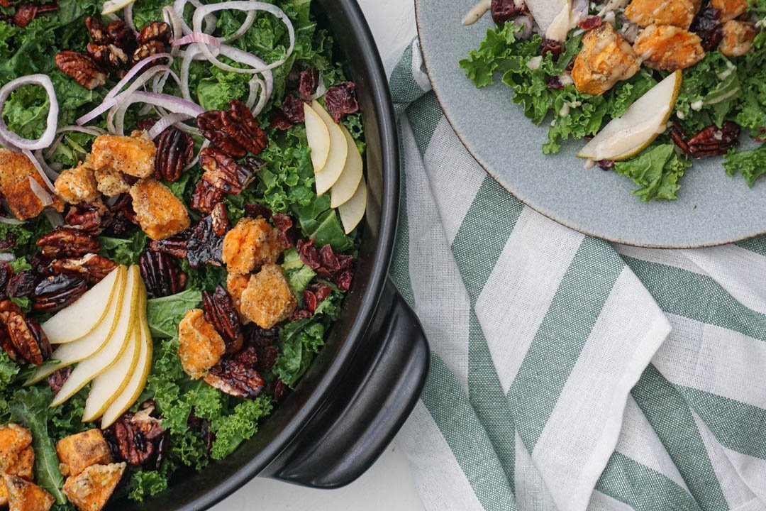 Thanksgiving Salad with Maple Tahini Dressing